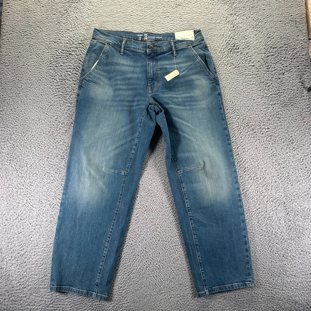 Mutual Weave Jeans Mens 34x30 Blue Cotton Denim Tapered Relaxed Faded Workwear